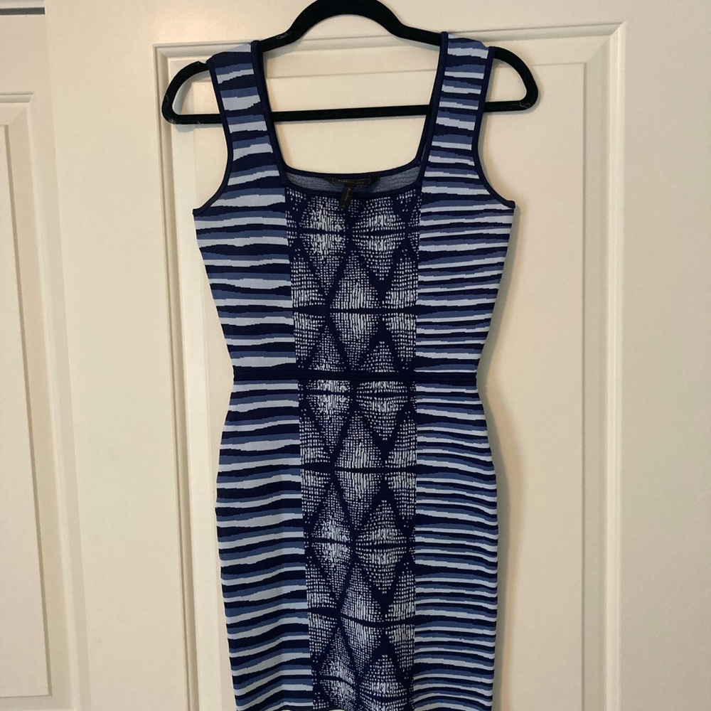 BCBG Max Azria Hailey Bodycon Bandage Dress Blue Small